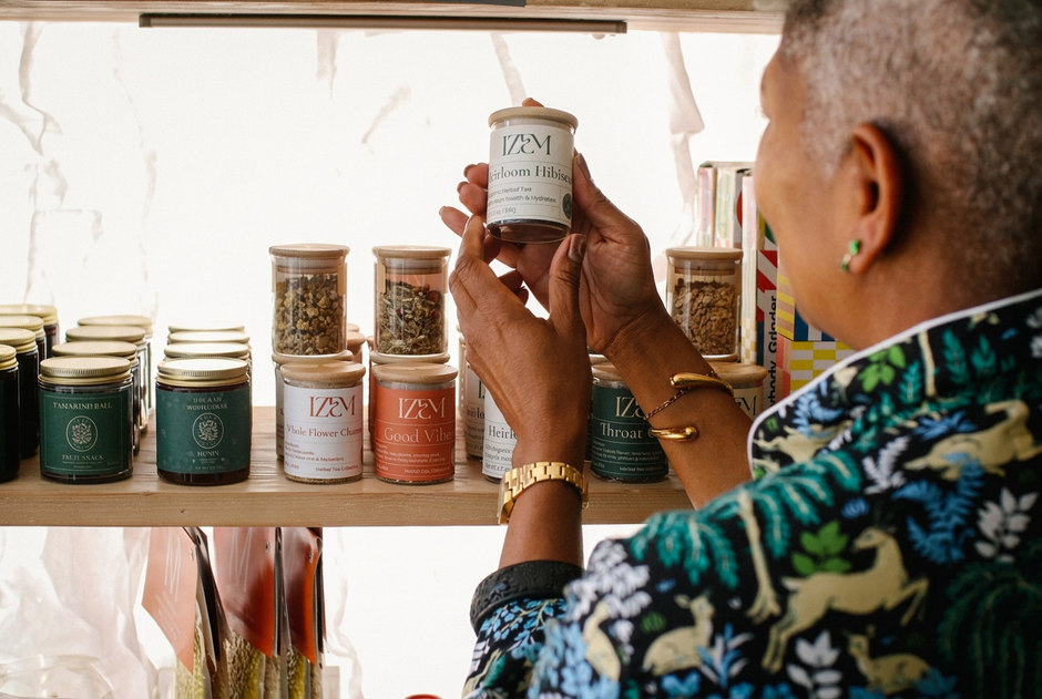 Editorial edit of the IZEM tea-selection photograph
